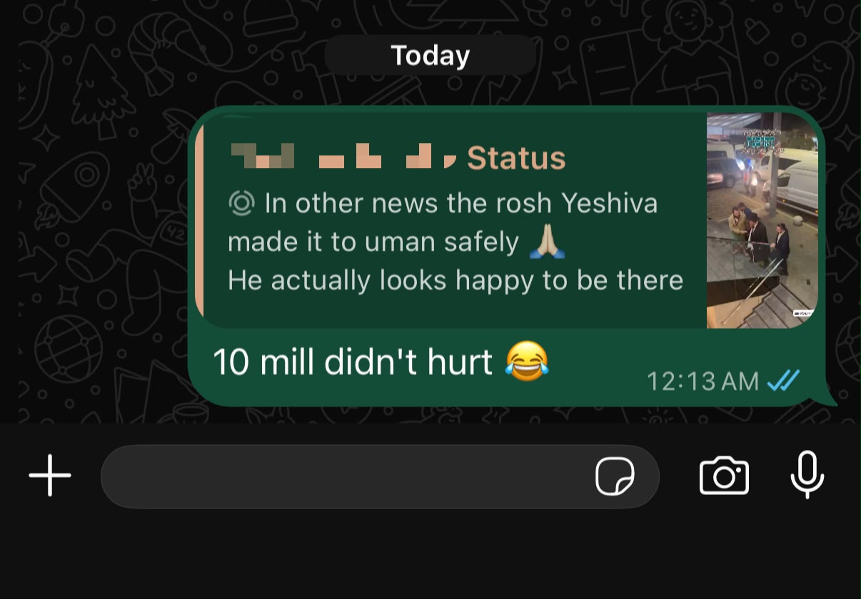 Status update image from Yerucham Klein