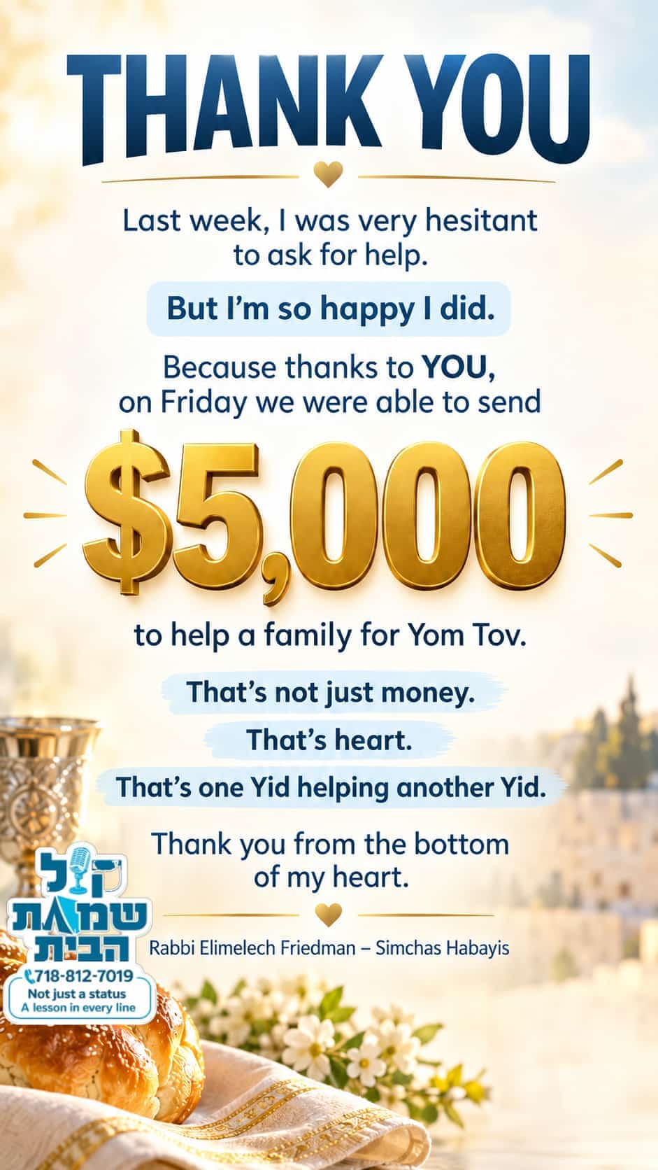 Status update image from Simchas Habayis