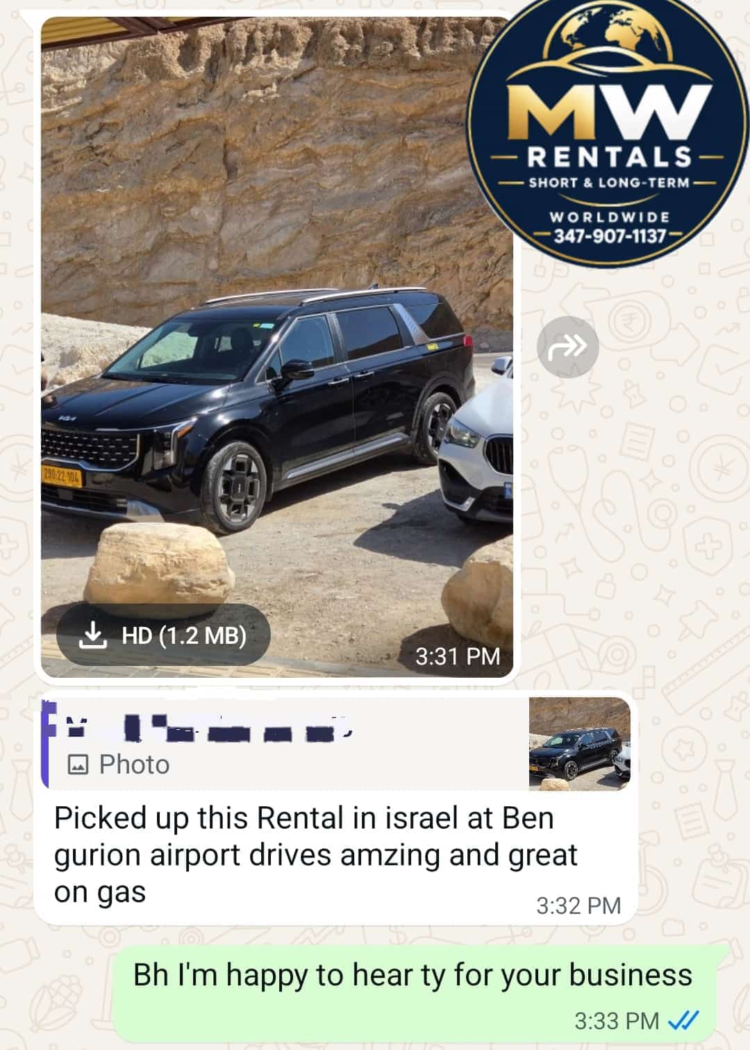 Status update image from MW car rentals