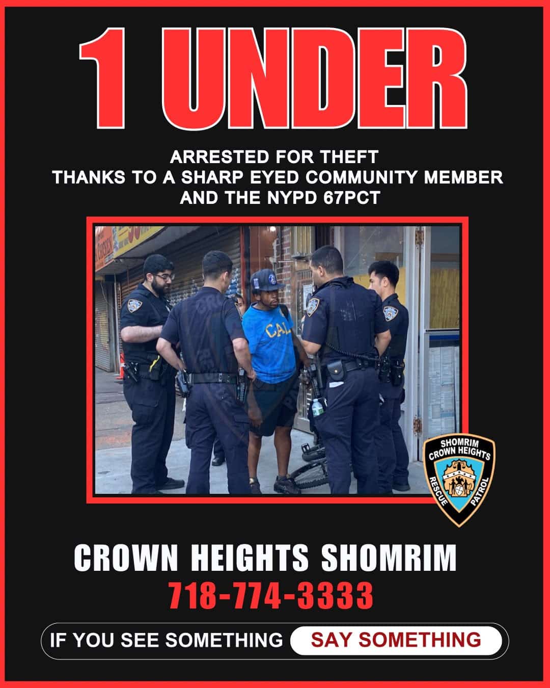 Status update image from CH Shomrim