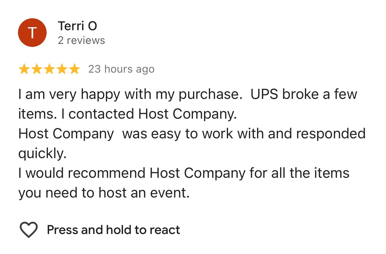Status update image from Host Company