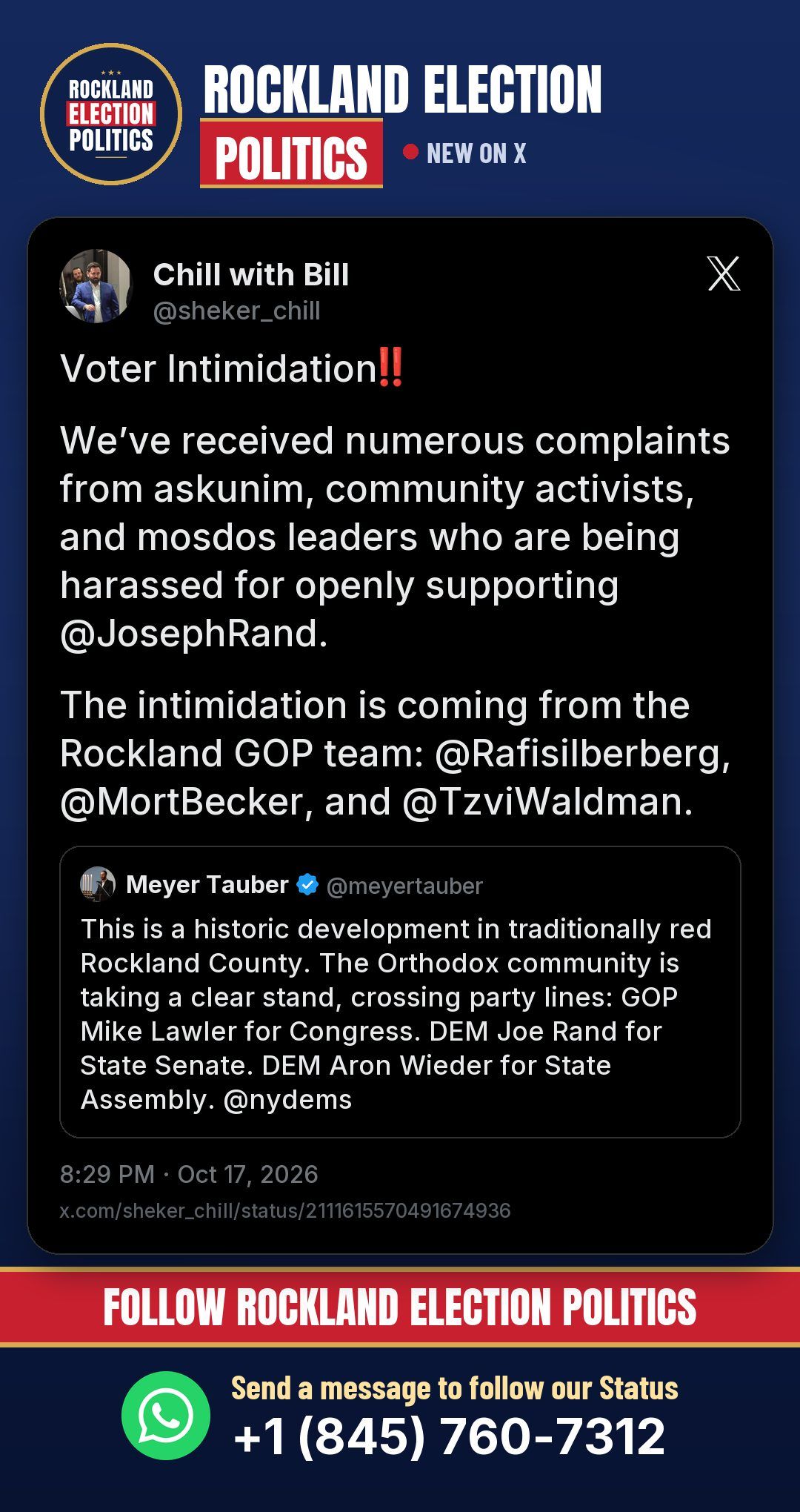 Status update image from Rockland Election Politics
