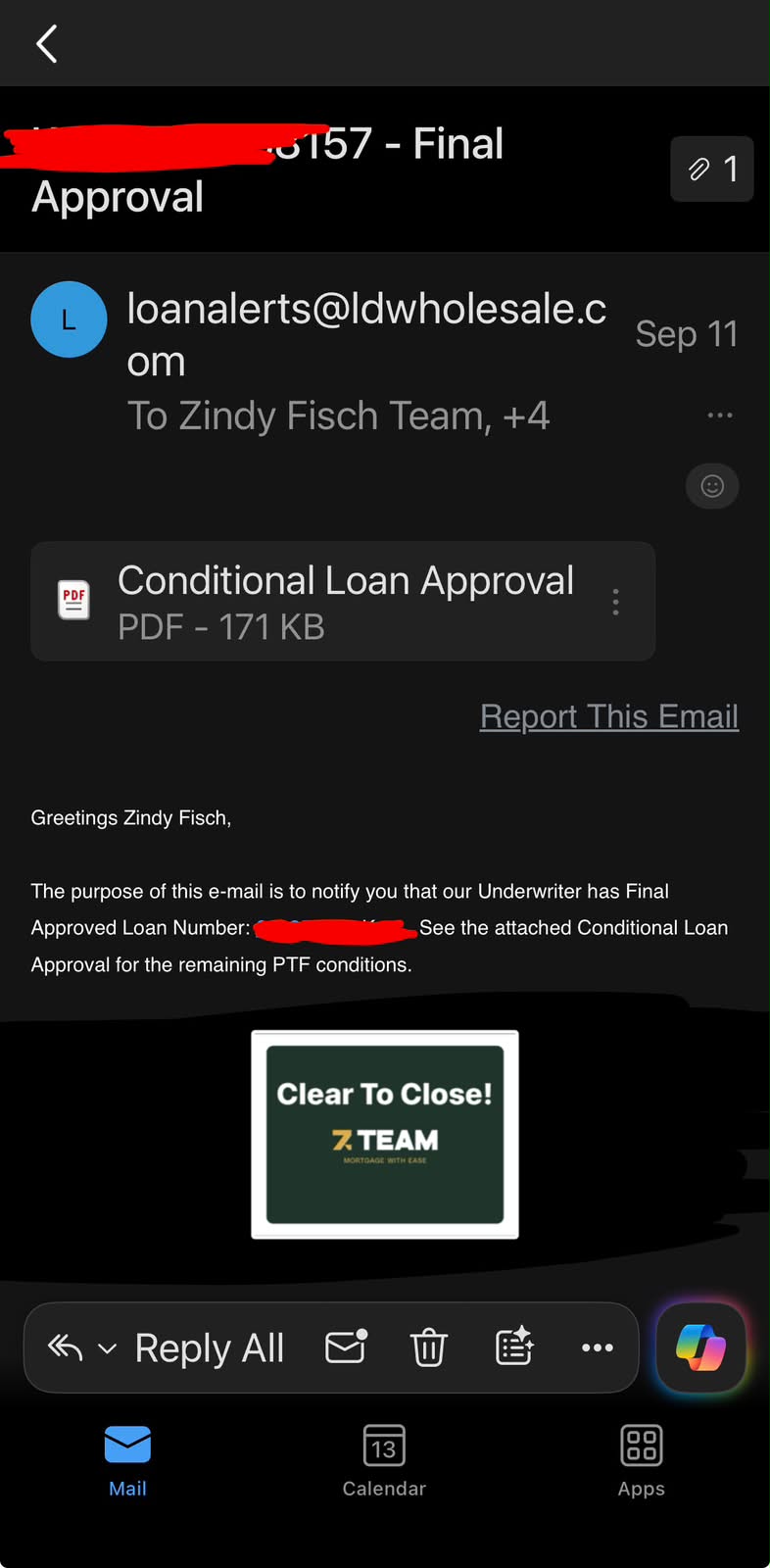 Status update image from Zindy Fisch