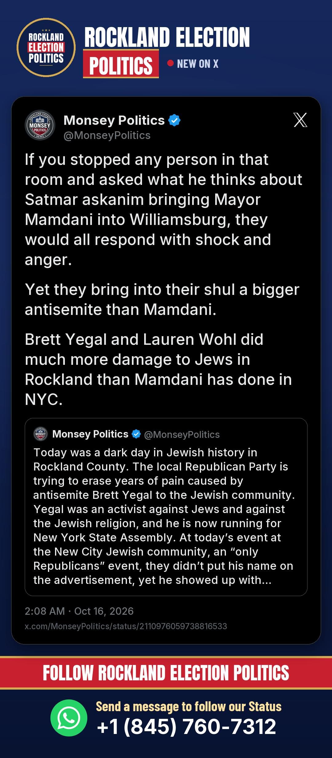 Status update image from Rockland Election Politics