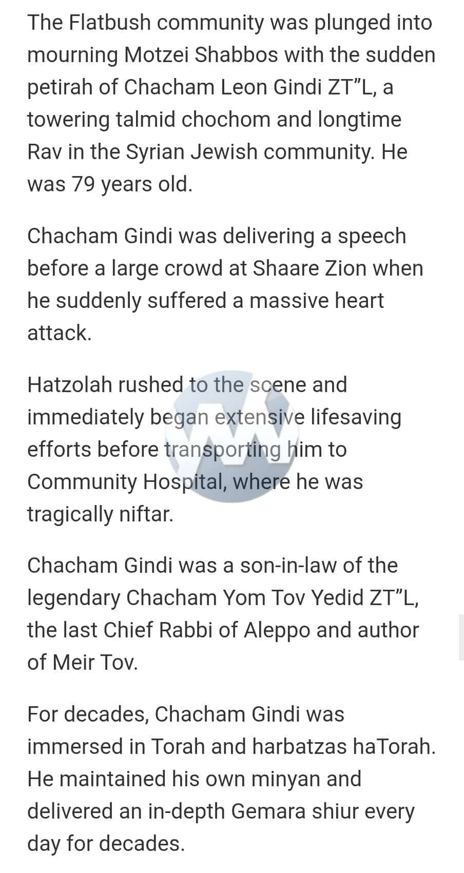 Status update image from Yeshiva World News