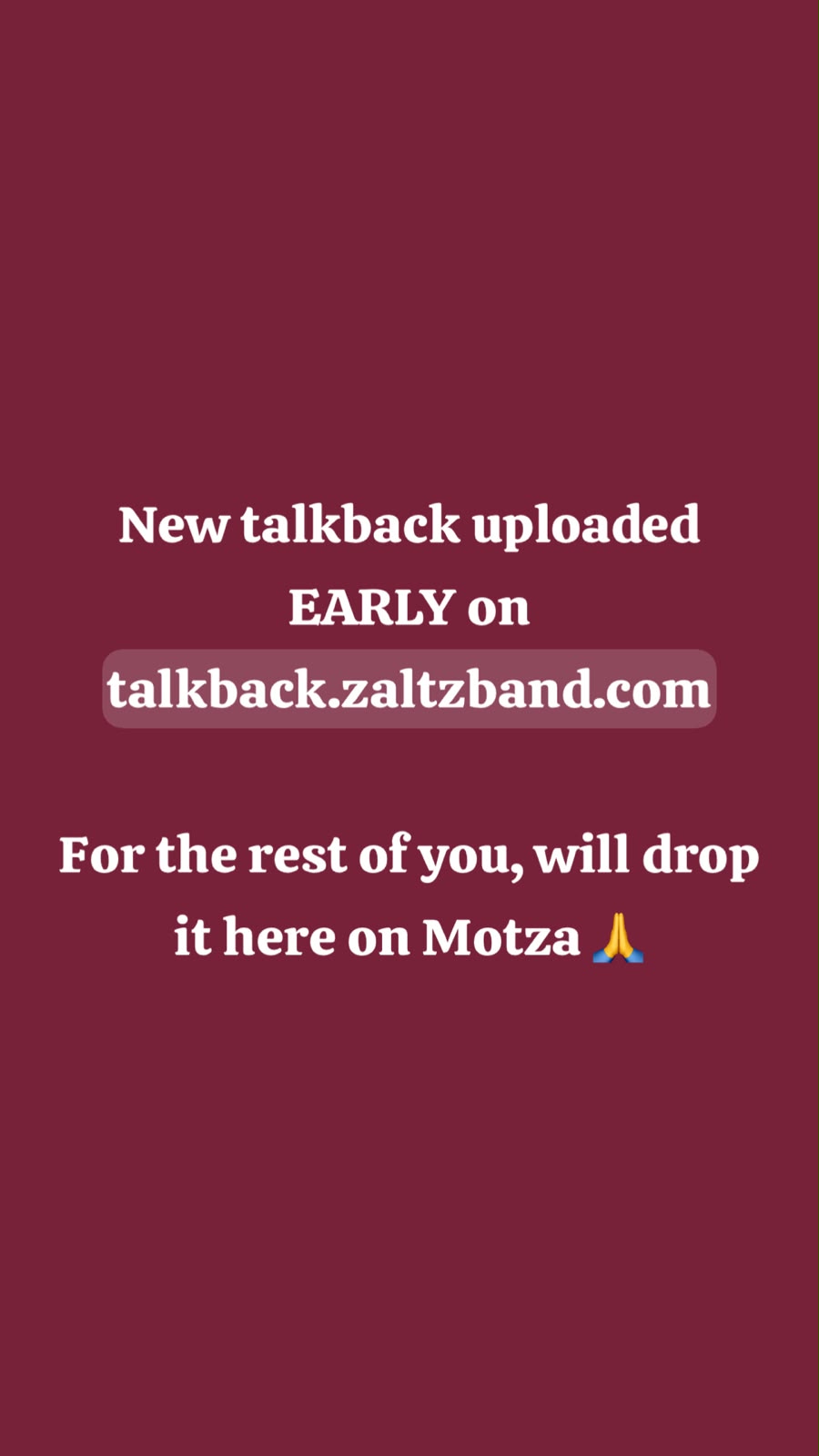 Status update image from Zaltz Band