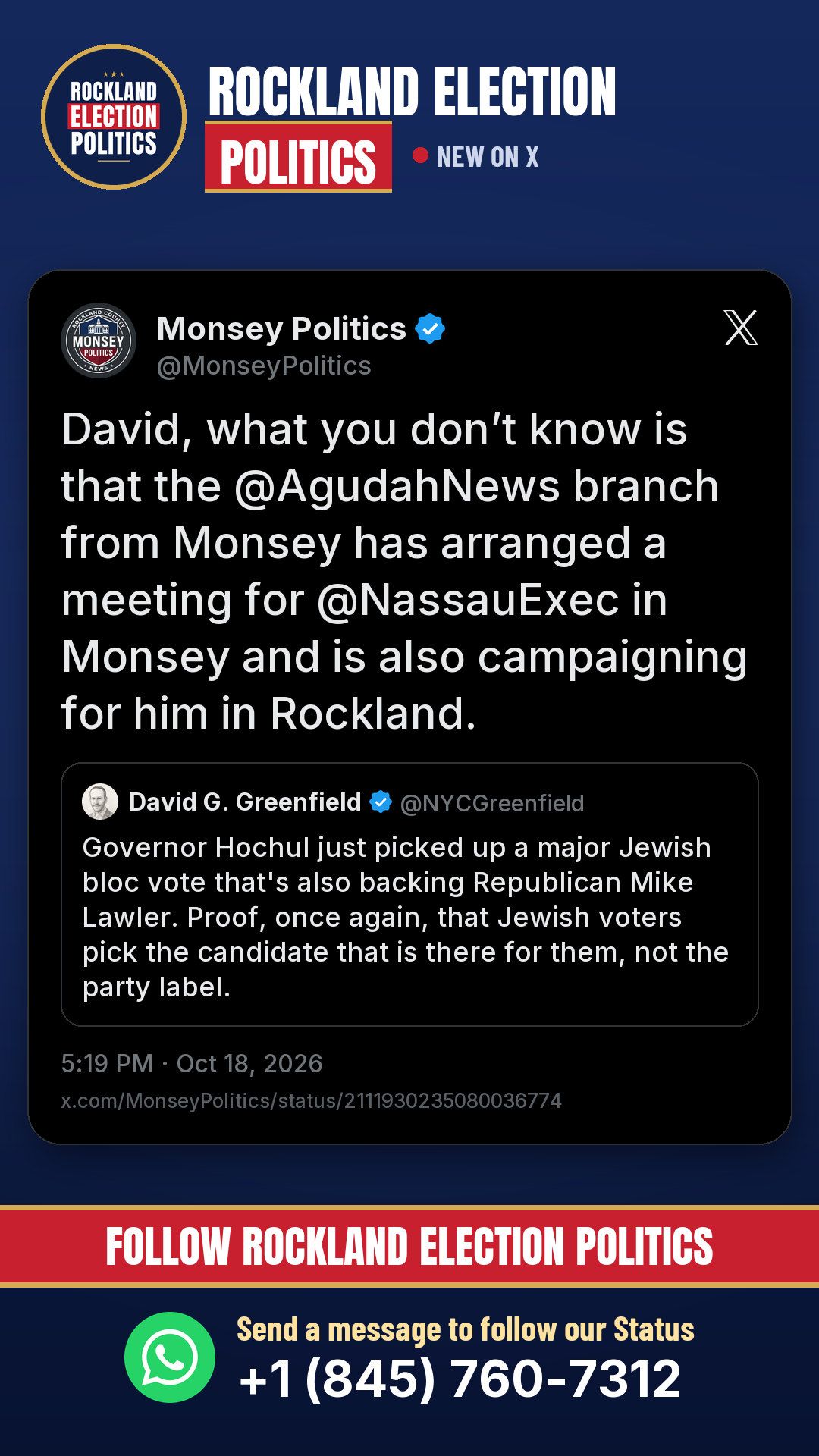 Status update image from Rockland Election Politics