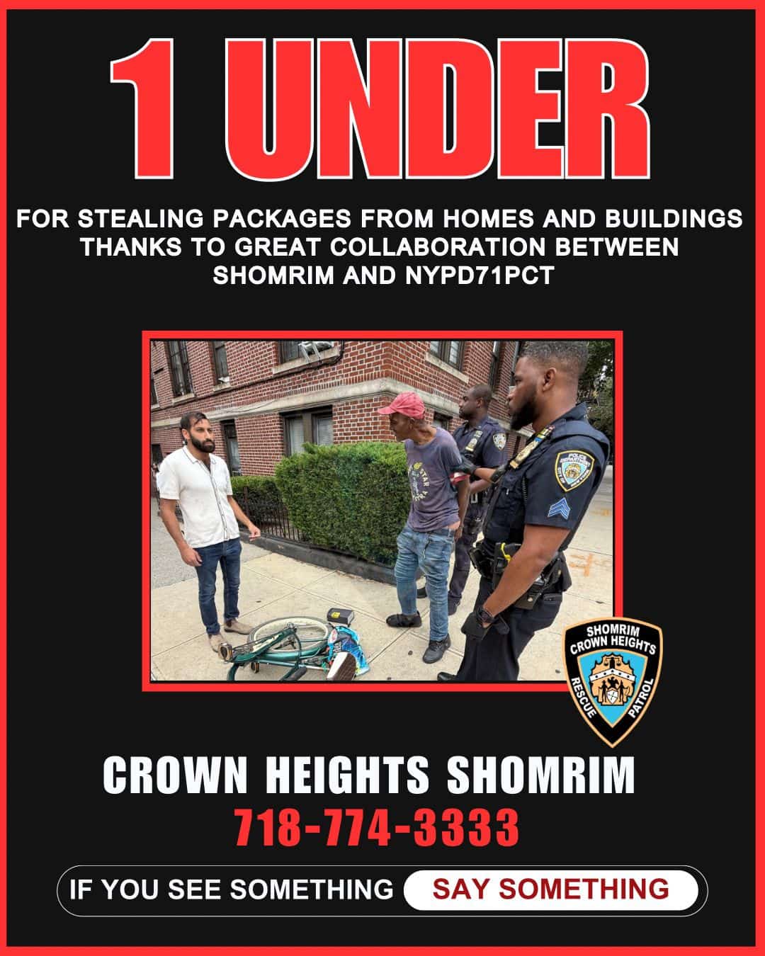 Status update image from CH Shomrim