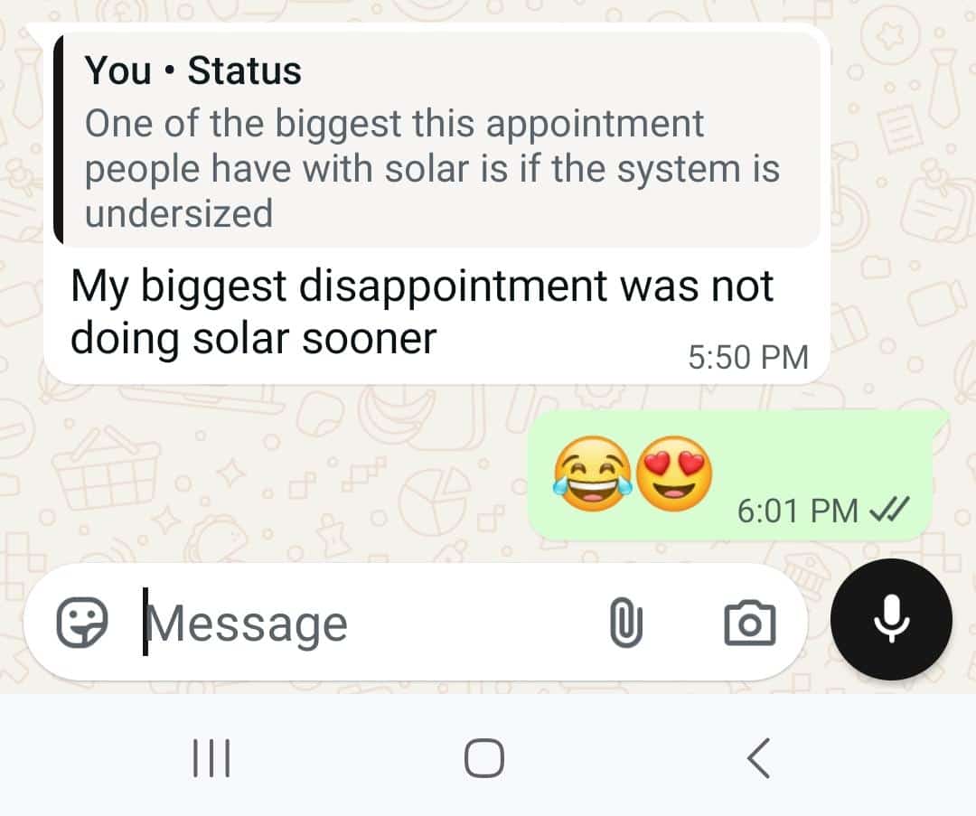 Status update image from Selective Solar