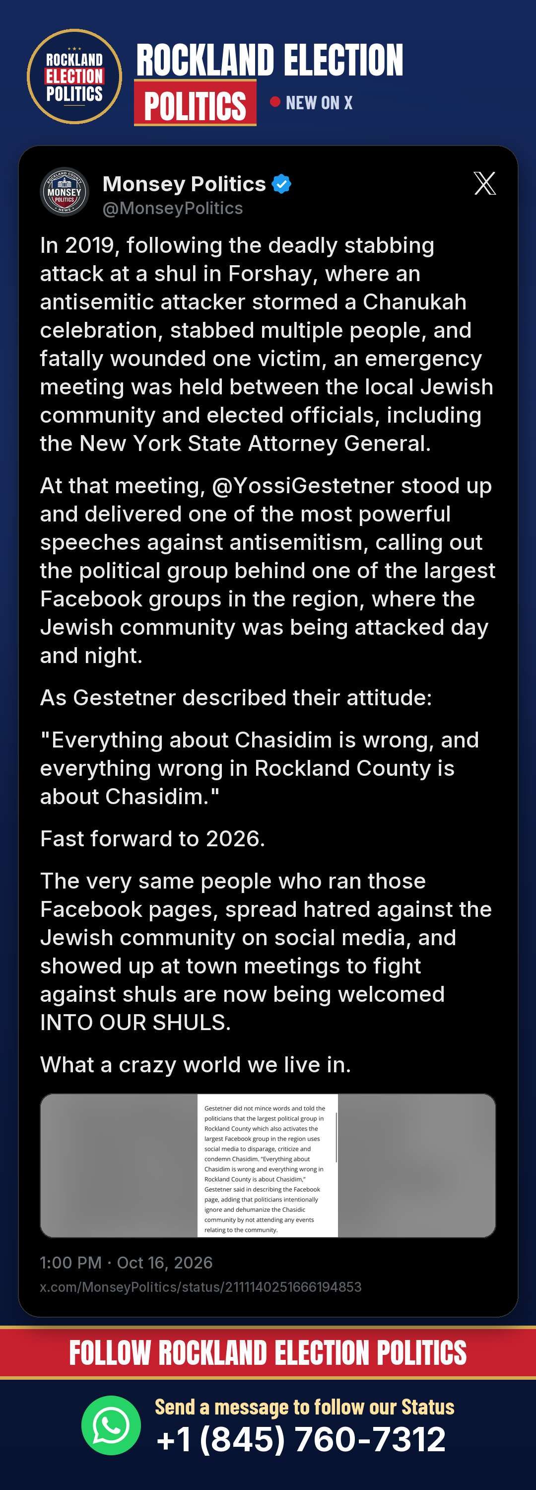 Status update image from Rockland Election Politics