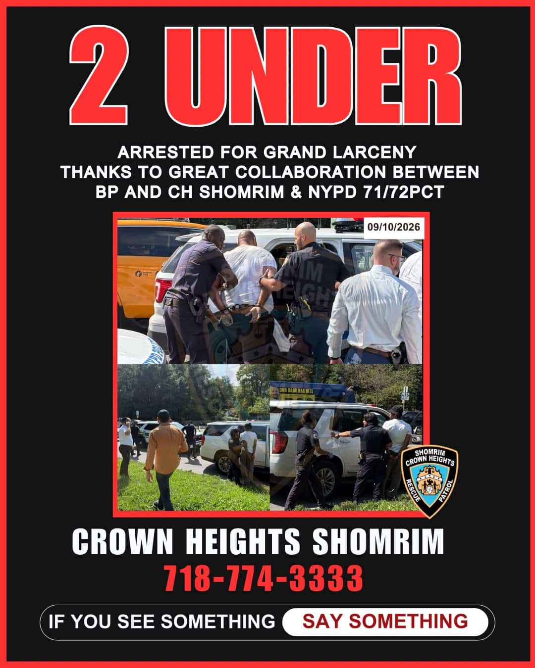 Status update image from CH Shomrim