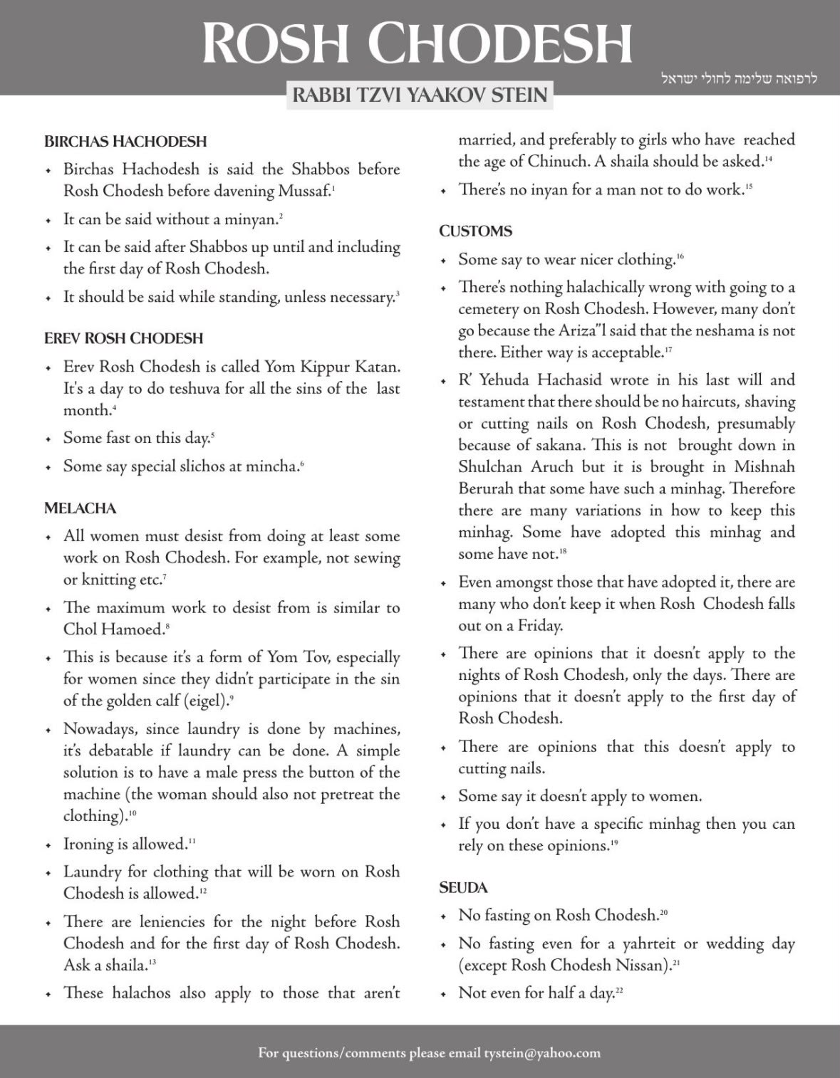 Status update image from Rabbi Tzvi Yaakov Stein