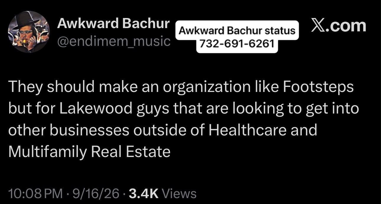 Status update image from Awkward Bachur Inc.