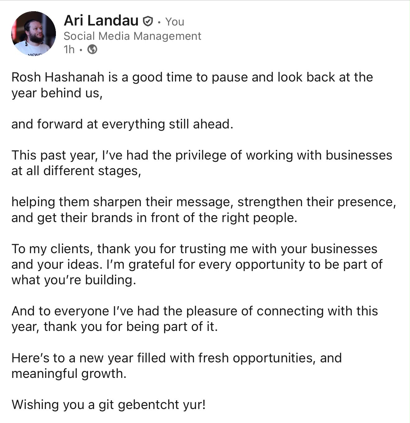 Status update image from Ari Landau