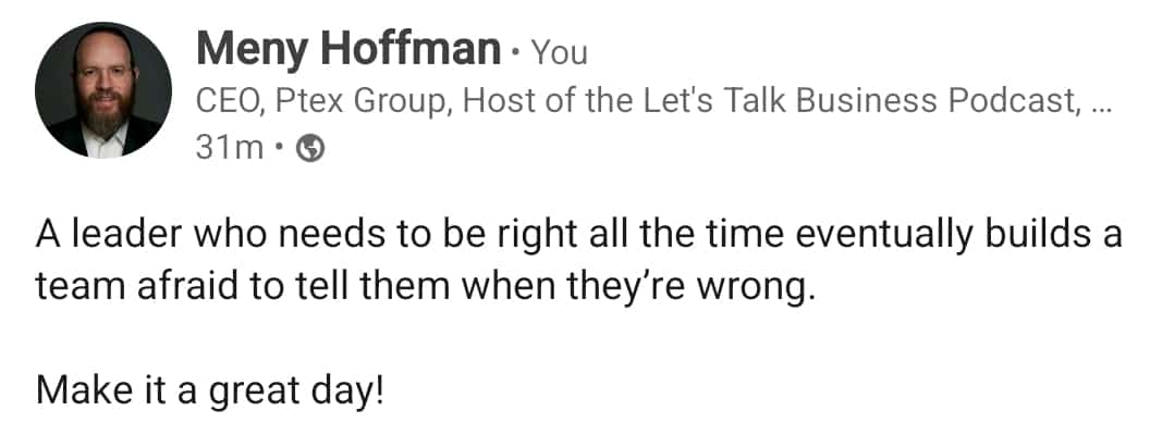 Status update image from Meny Hoffman
