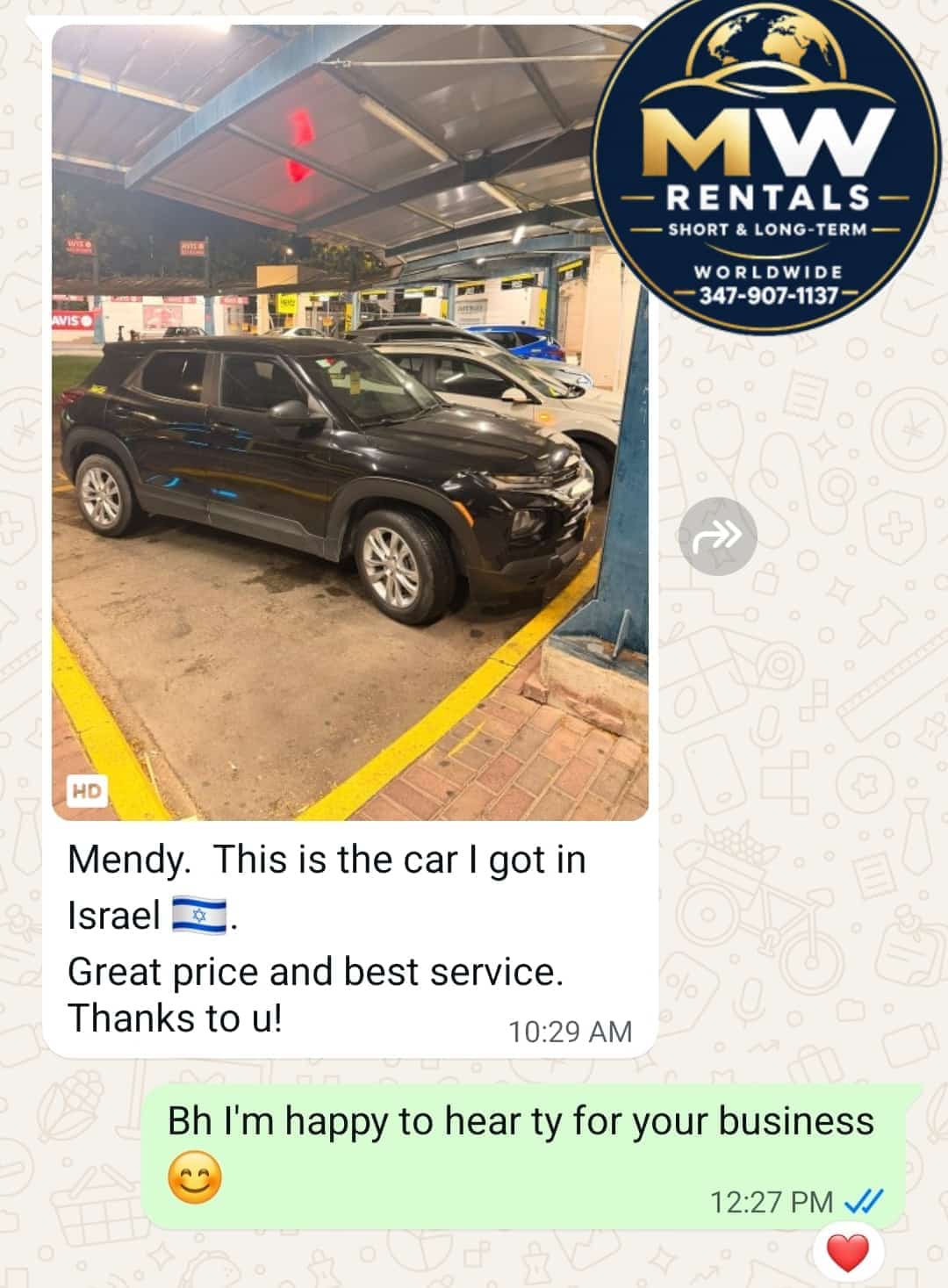 Status update image from MW car rentals