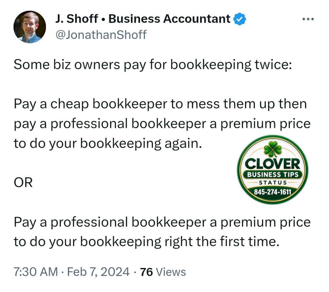 Status update image from Clover Business Tips