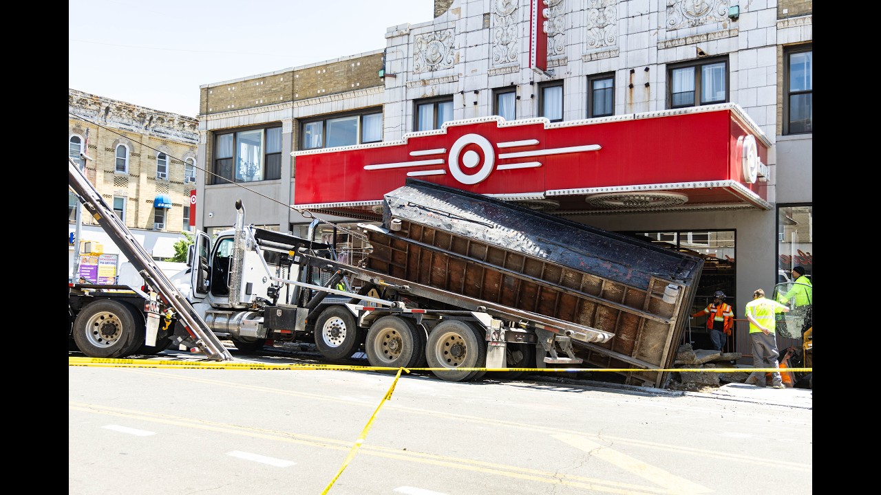 Dump Truck Tips Over on 18th Avenue By Target
