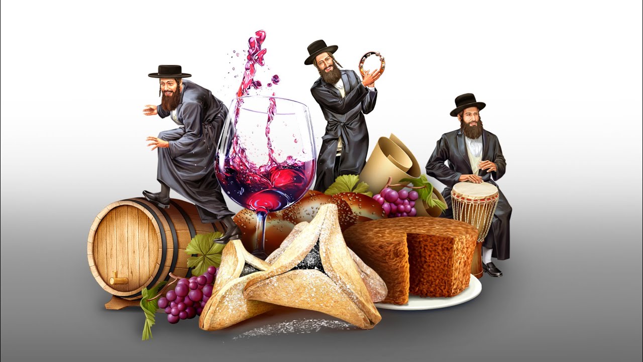 🎭 Purim Food Party: Dancing Hamantaschen & Flying Wine! Festive Time-lapse #PurimArt #FoodArt