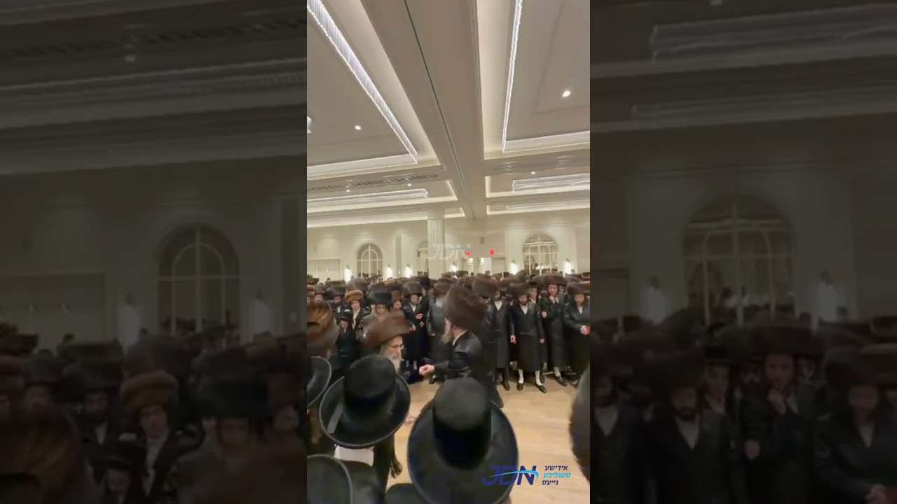 האדמו"ר מוויזניץ וויליאמסבורג אין א טאנץ ביים שמחת החתונה בבית קאסאן - קאסאני.
