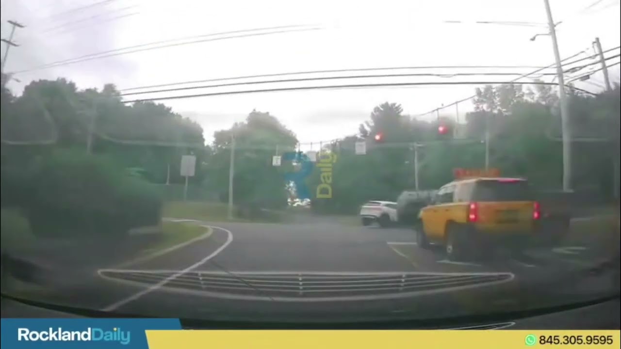 The moment one vehicle slammed into another vehicle at the intersection of Airmont Road
