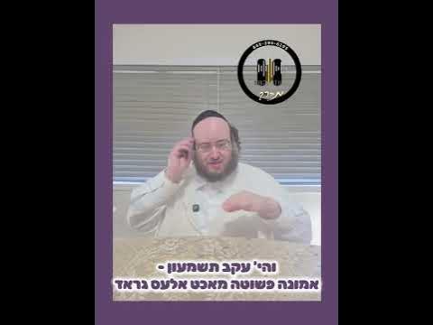 והי' עקב תשמעון - אמונה פשוטה מאכט אלעס גראד - א לעכטיגע שבת!