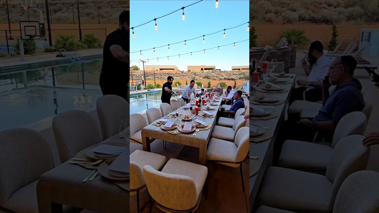 Beautiful Dinner Under the Evening Sky at The Ledges of St. George Villa, Utah