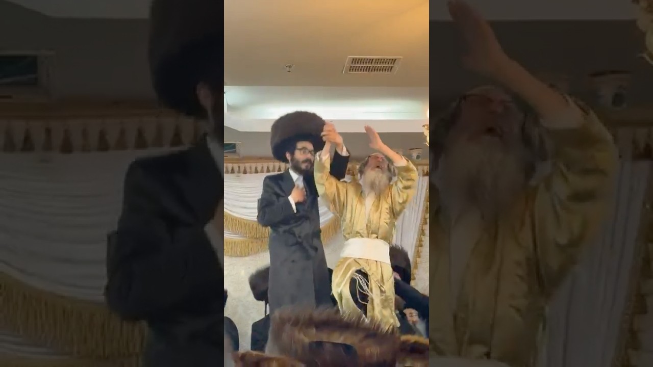 המשפיע ר׳ נחמן בידרמן בריקודים עצומים בחתונת בנו