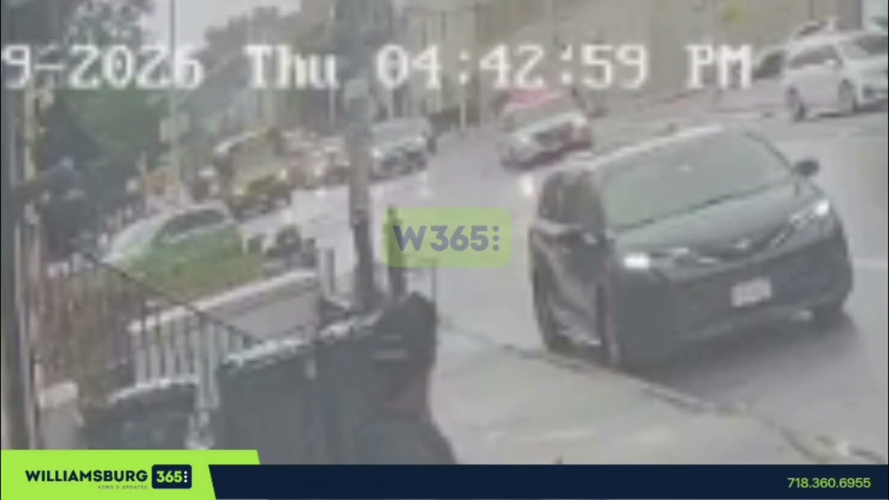 Tire fell off an NYPD 79th Precinct patrol vehicle while officers were responding to an emergency