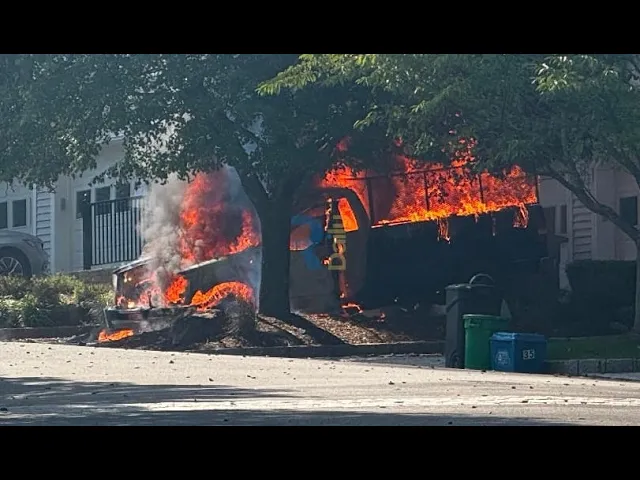 Pickup truck became fully engulfed in flames on Forest Road in Central Nyack