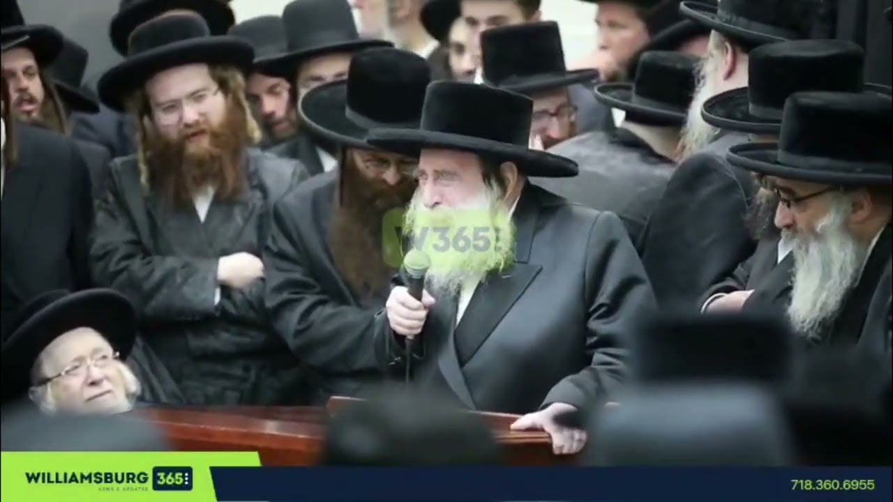 Toldos Tzvi Spinka Rebbe delivers heartfelt hesped at the levya of the Beis Shmuel Tzvi Spinka Rebbe