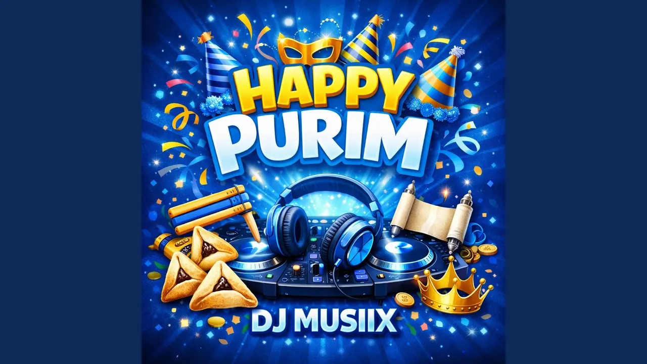 Happy Purim (Blue)