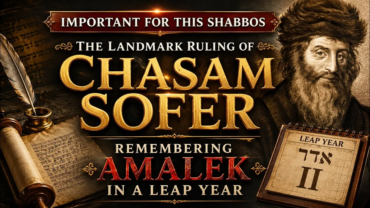 IMPORTANT FOR THIS SHABBOS - The Landmark Ruling of Chasam Sofer - Remembering Amalek in a Leap Year