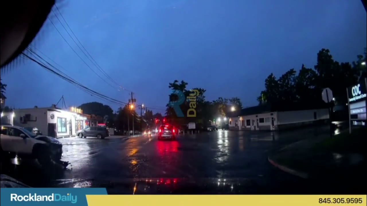Footage captures the vehicle accident at Remsen Avenue and Grove Street.