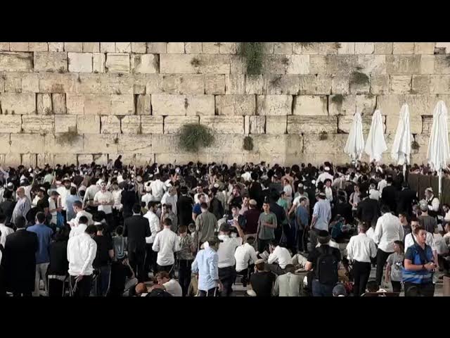 Singing Anavim at the Kosel on Tisha Bav night
