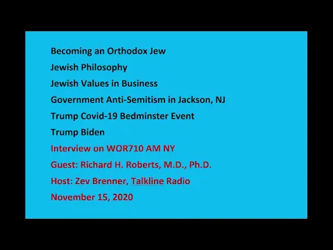 Judaism, Anti-Semitism in Jackson, NJ, Trump Covid-19 Event - Dr. Roberts radio interview Nov. 15