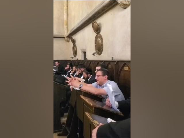 The Limnuv Ruv singing the Satmar "Ahava Rabba" with his Kehila in the Altnue Shul in Prague