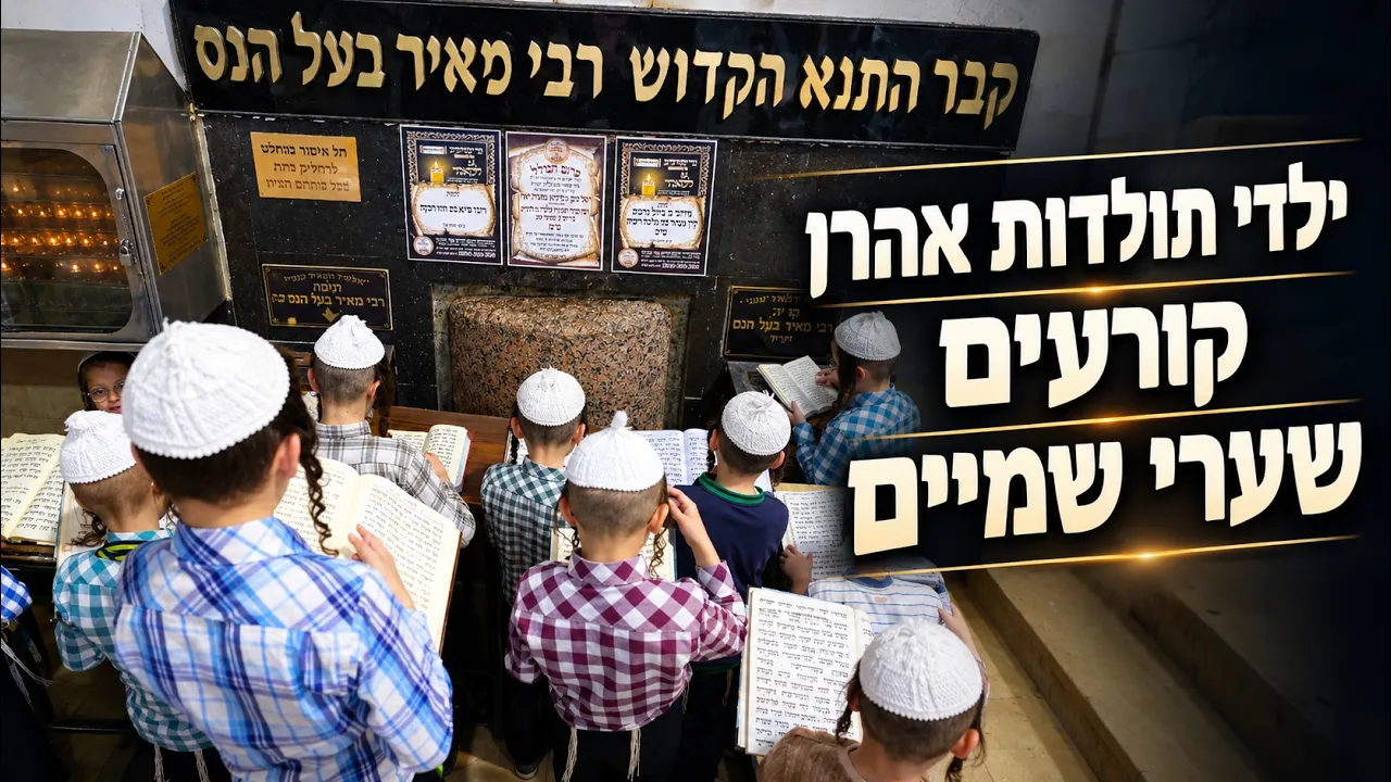 מרגש: ילדי תולדות אהרן קורעים שערי שמיים בציון רבי מאיר בעל הנס | Children Praying in Tiberias