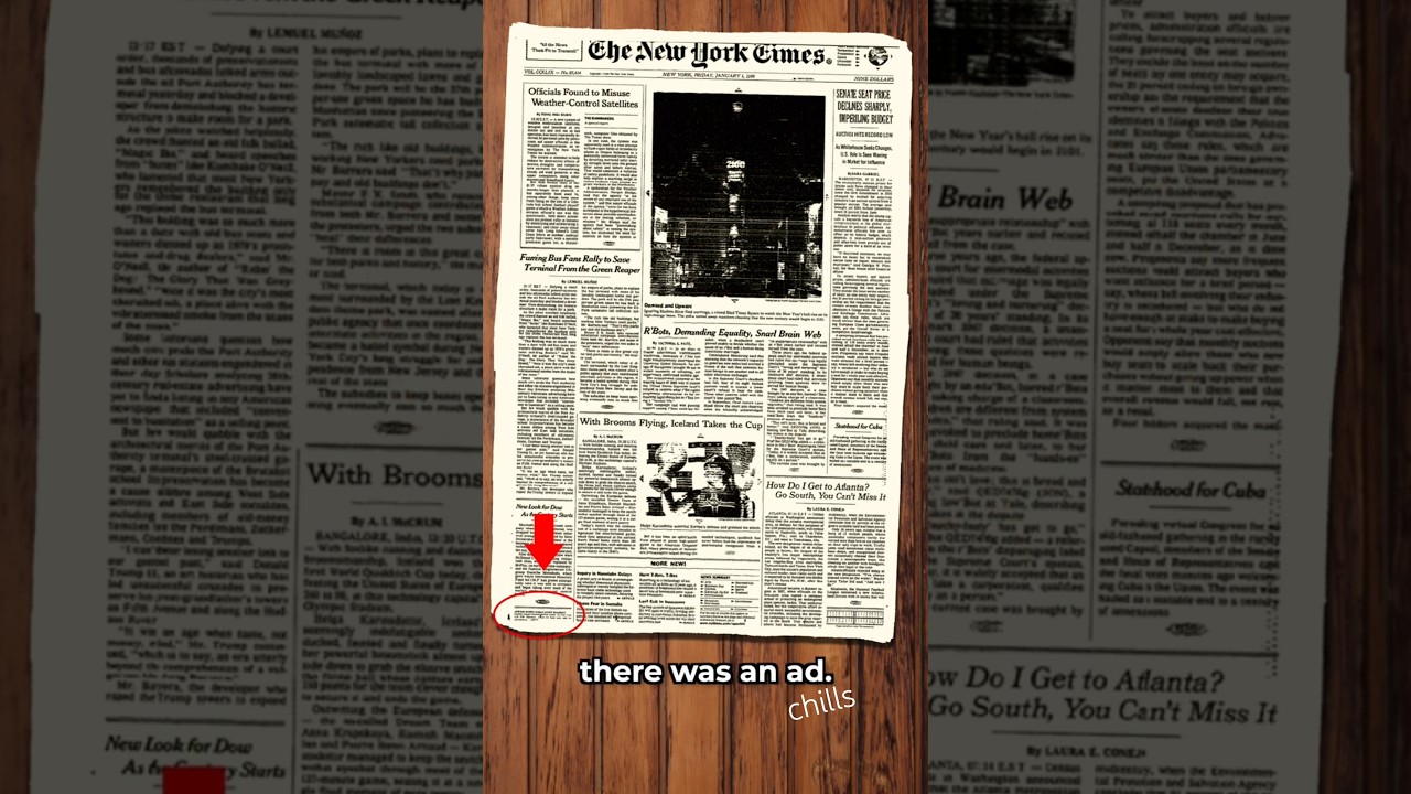 What was the Fictional ad placed in the NYT?!