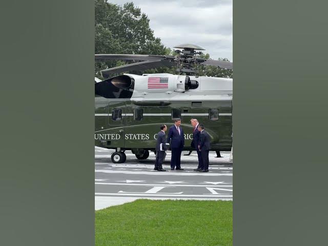 President Trump and President Xi tour the new White House helipad