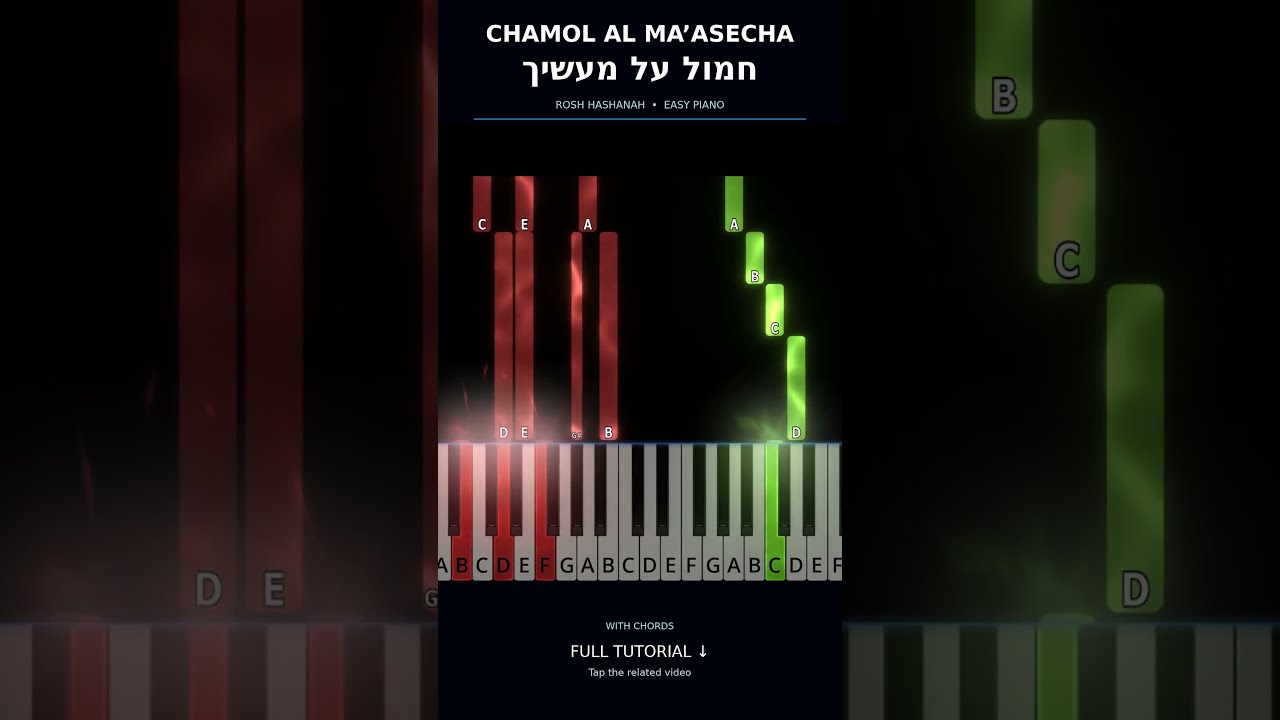 Chamol Al Maasecha | חמול על מעשיך 🎹 Easy Piano Tutorial #shorts