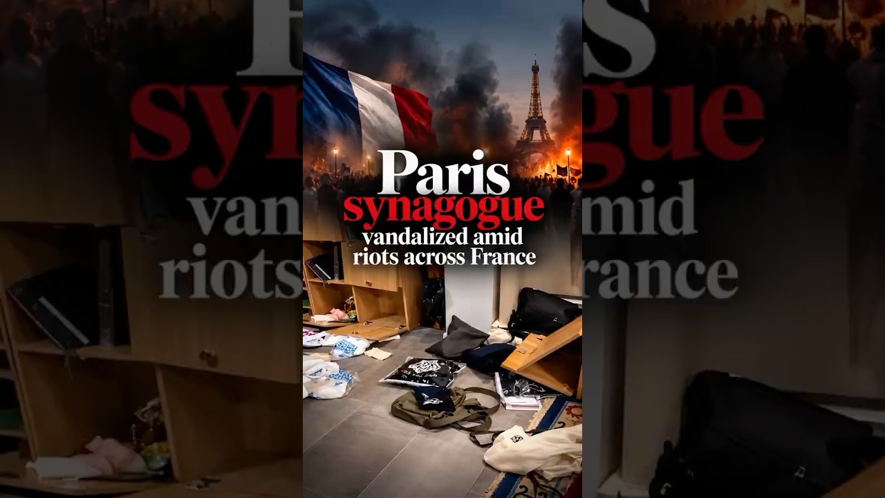 Paris synagogue vandalized amid riots across France