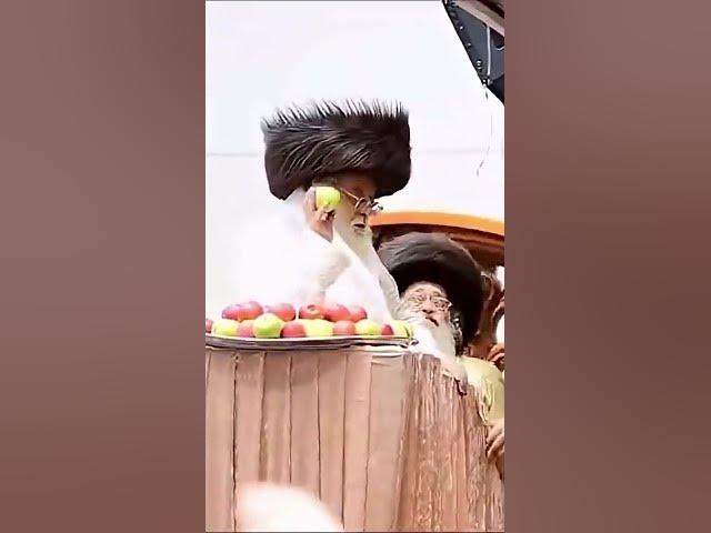 Rabbi throwing apples after the holiday🤠❤️‍🔥