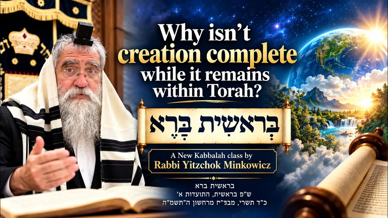 Why isn’t creation complete while it remains within Torah? בראשית ברא Kabbalah Rabbi Y. Minkowicz