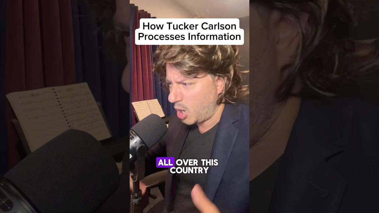 ￼How Tucker Carlson Processes New Information ￼ #shorts #comedy #impression #satire #tuckercarlson