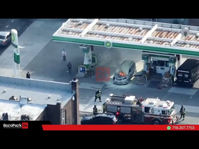 A vehicle went up in flames at the gas station on 18th Avenue and 60th Street
