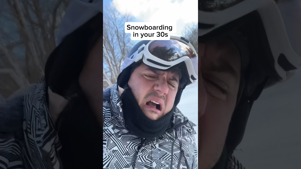 Snowboarding in your 30s #shorts #comedy #snowboarding #aging #30s #thisis30