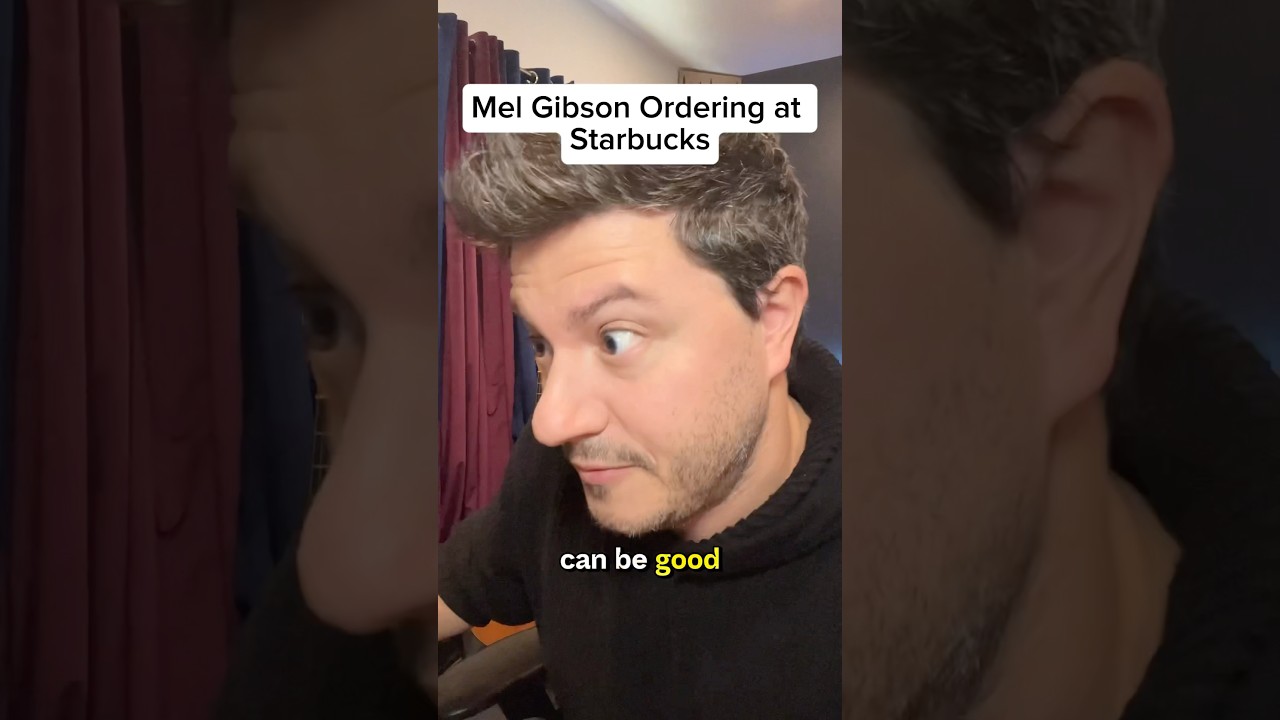 Mel Gibson Ordering at Starbucks! #shorts #melgibson #impression #comedy #impersonation #joerogan