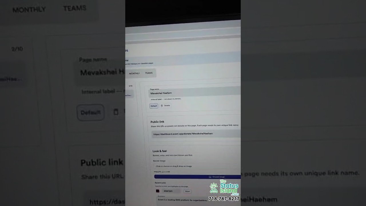 Demo of Evant.app free donation pages!