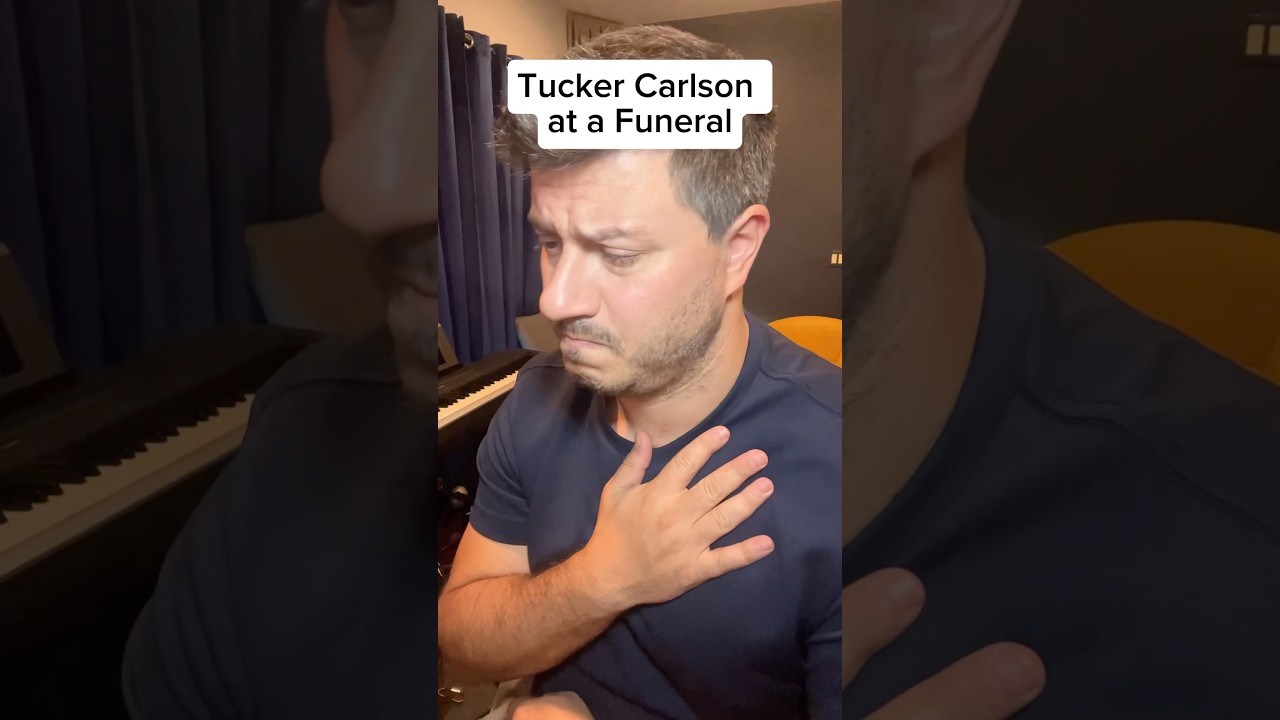 Tucker Carlson at a Funeral #shorts #comedy #tuckercarlson #satire #impression #parody